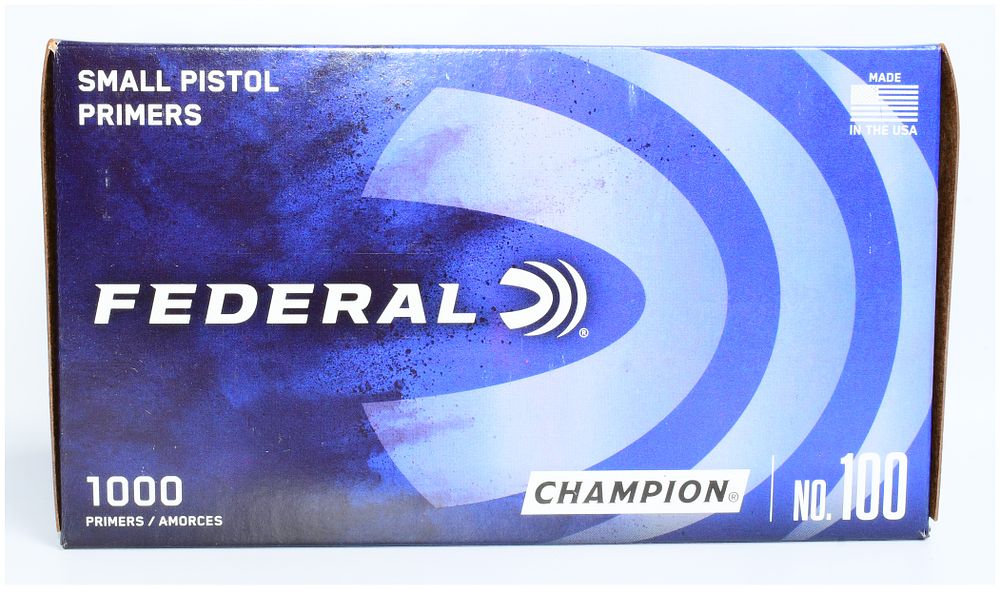 Lot 1484: Federal Champion No. 100 Small Pistol Primers, 1000 Count