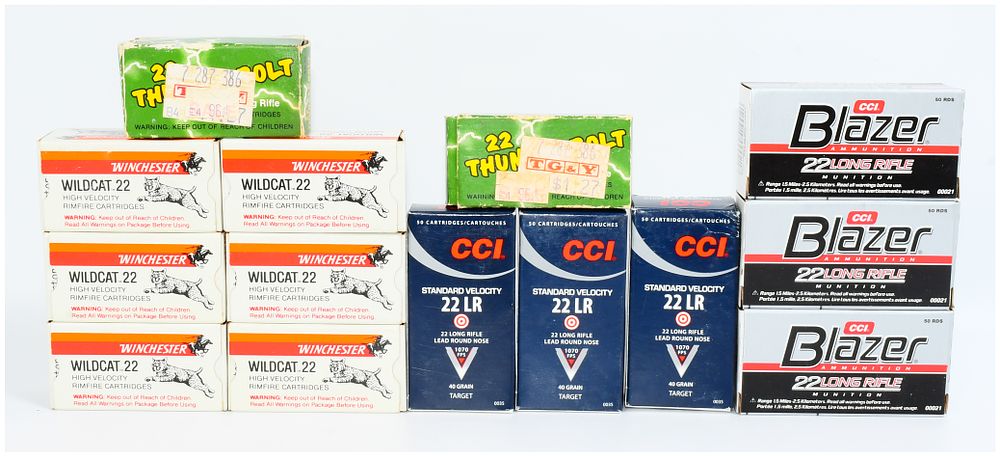 Lot 1522: 650 Rounds of Assorted Brands .22 Caliber Rimfire Ammunition
