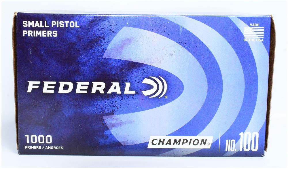 Lot 1544: Federal Champion #100 Small Pistol Primers, 1000 Count