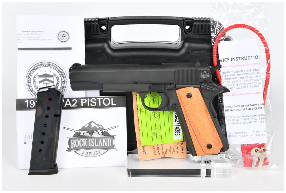 Lot 1563: Rock Island Armory M1911 A1-FS GI Standard .45 ACP Semi-Automatic Pistol with Case and Accessories