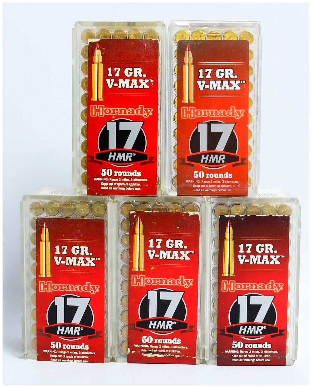 Lot 1576: Hornady Varmint Express .17 HMR 17 gr V-MAX Ammunition, 250 Rounds