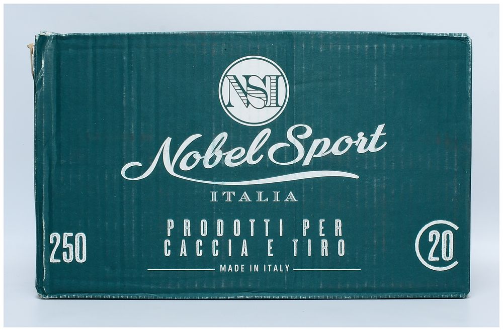 Lot 1579: 250 Rounds of Nobel Sport Italia NSI Target Steel 20 Gauge Shotshells