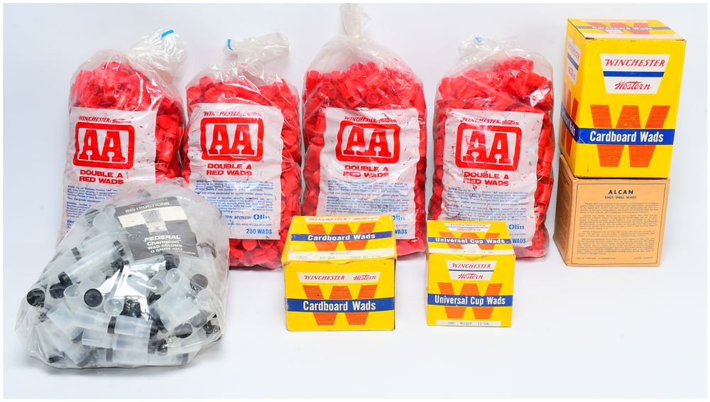 Lot 1595: A Collection of Vintage Winchester, Federal, and Alcan Shotgun Reloading Wads