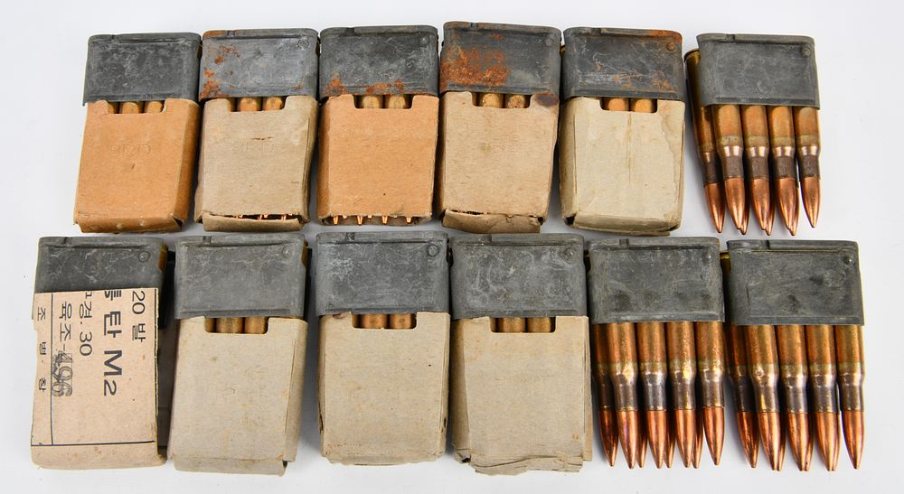 Lot 1190: A Group of Korean Military Surplus .30-06 M2 Ammunition on Stripper Clips