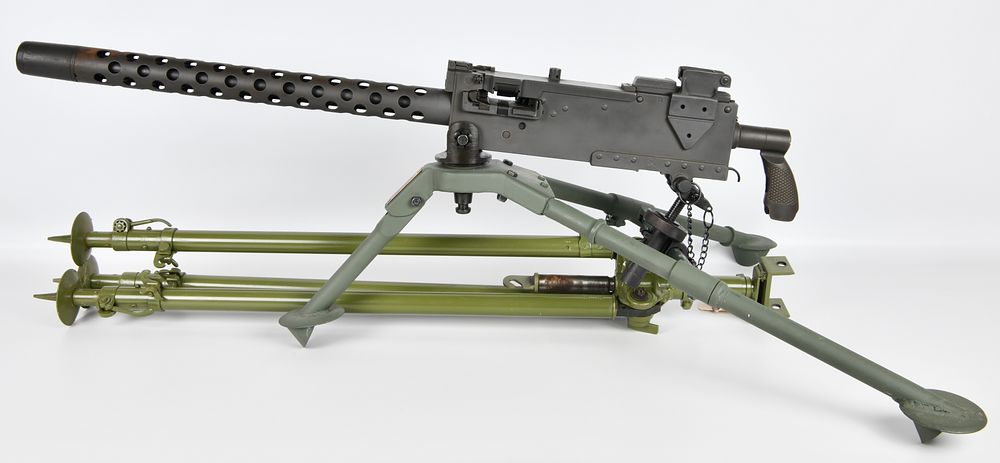 Lot 123: Rapid Fire Inc. Browning Model 1919A4 Semi-Automatic Rifle with M2 Tripod, 7.62mm