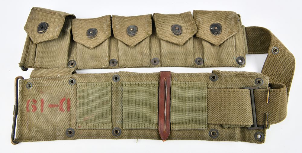 Lot 1424: A WWII US Army M1923 M1 Garand Cartridge Belt