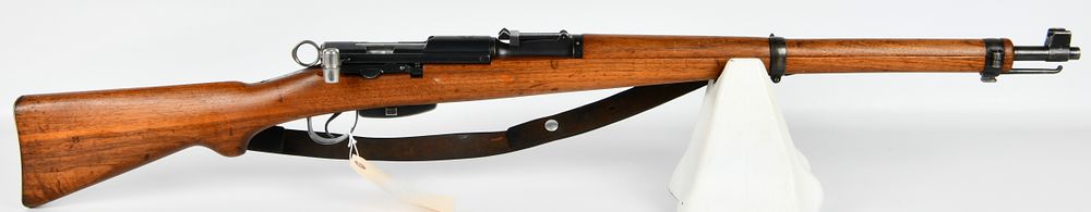 Lot 303: Swiss K31 Schmidt-Rubin Straight Pull Bolt Action Rifle