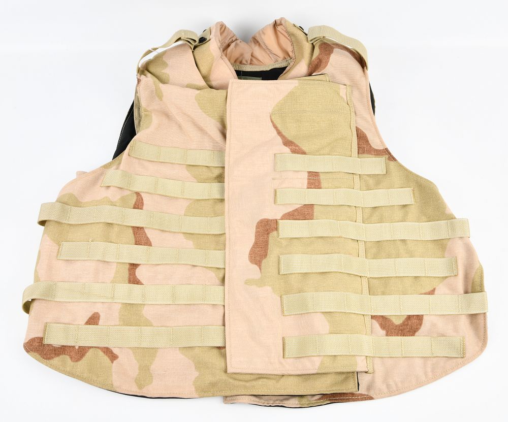 Lot 392: USGI Interceptor OTV Base Vest Outershell, 3-Color Desert Camouflage, Dated 2002