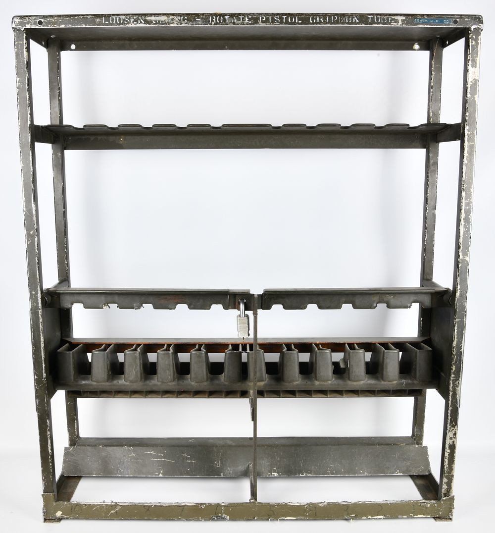 Lot 398: U.S. Army M12 Small Arms Storage Rack for M16/M16A1 Rifles, Dated 1973, by CEMSCO, Inc.
