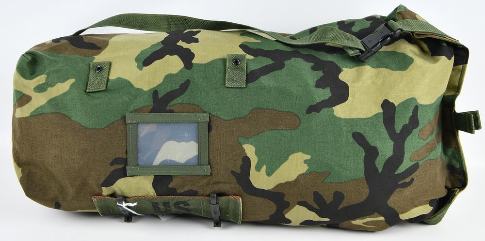 Lot 482: US Military Chemical Protective Carrying Ensemble Bag, Woodland Camouflage