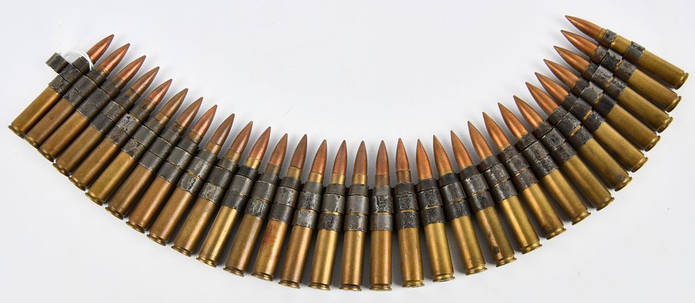 Lot 488: 8mm Mauser Linked Ammunition Belt