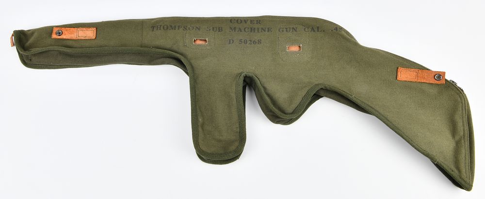 Lot 62: WW2 U.S. Thompson Submachine Gun Cal. .45 Canvas Cover, D 50268