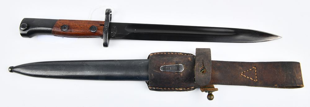 Lot 65: Yugoslavian M48 Mauser Bayonet, Preduzece 44, 1944, with Matching Scabbard and Frog