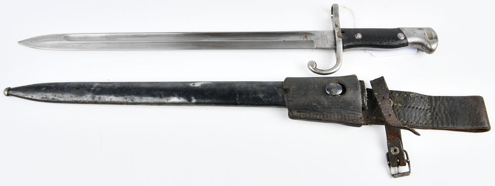 Lot 74: Argentine Model 1909 Mauser Bayonet with Scabbard, by Weyersberg Kirschbaum & Co. Solingen