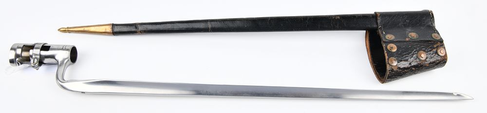 Lot 95: Windlass Made in India Socket Bayonet and Scabbard, in Civil War Style