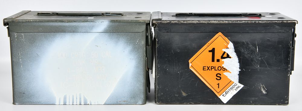 Lot 98: A Pair of M2A1 .50 Caliber Ammunition Boxes
