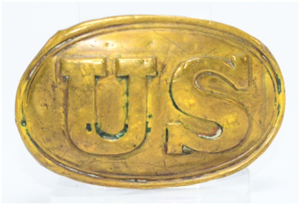 Lot 40: Civil War Model 1839 U.S. Oval Belt Buckle with 'Puppy Paw' Reverse