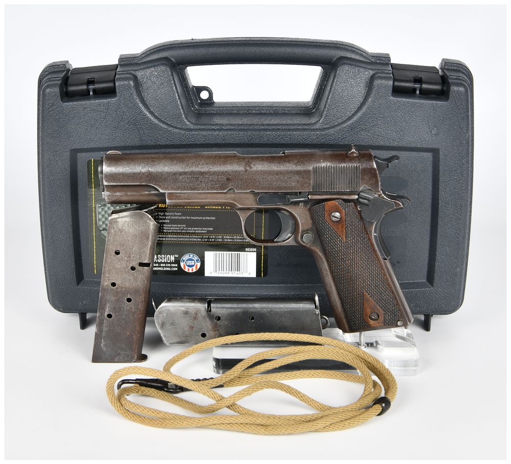 Lot 54: A WWI Era Colt Model 1911 U.S. Army Semi-Automatic Pistol, Serial Number Nº 235607, with Two Magazines, Lanyard, and Case