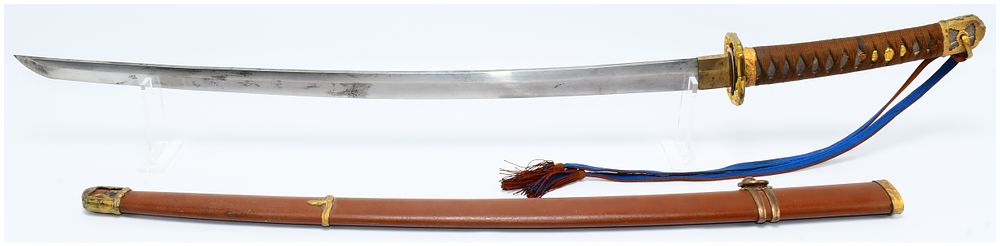 Lot 58: WWII Japanese Type 98 Shin-Gunto Katana Sword, Signed Nōshū Seki Kanemune