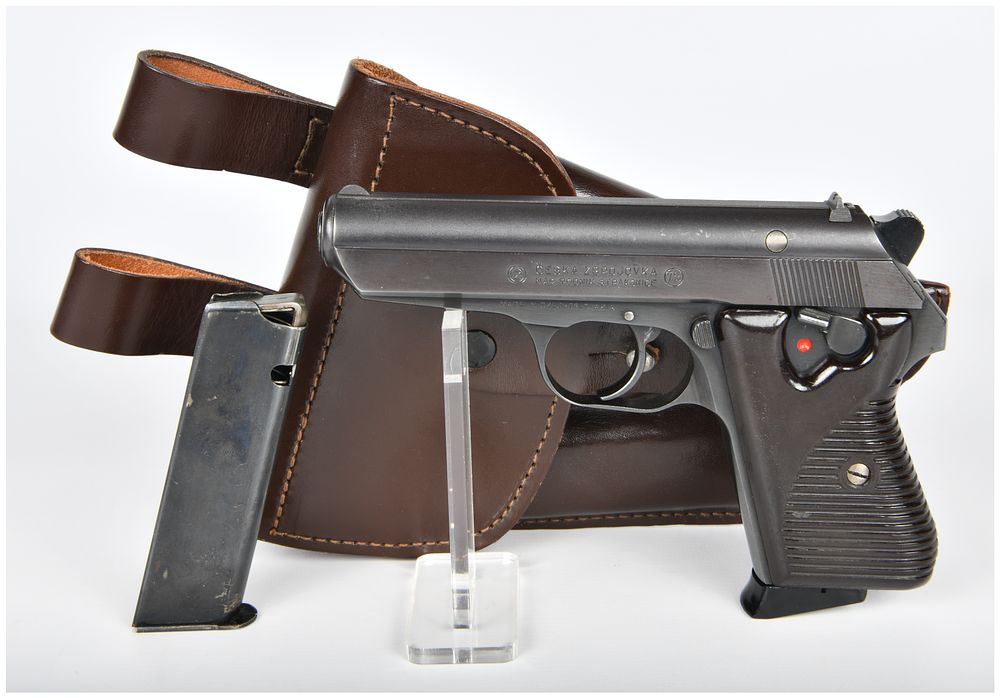 Lot 145: CZ VZ Model 50 .32 ACP Pistol with Two Magazines and Holster, Serial Number 696736