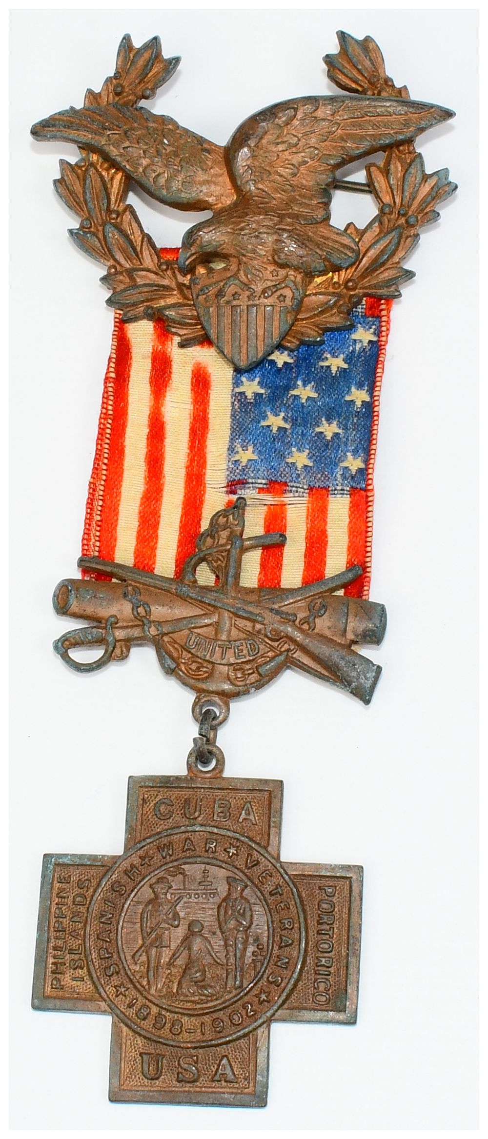 Lot 160: A United Spanish War Veterans Numbered Commemorative Medal, 1898-1902