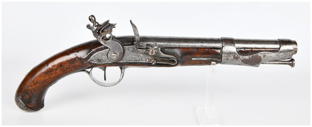 Lot 264: Antique French Charleville Flintlock Pistol by M. Gosuin, Late 18th/Early 19th Century