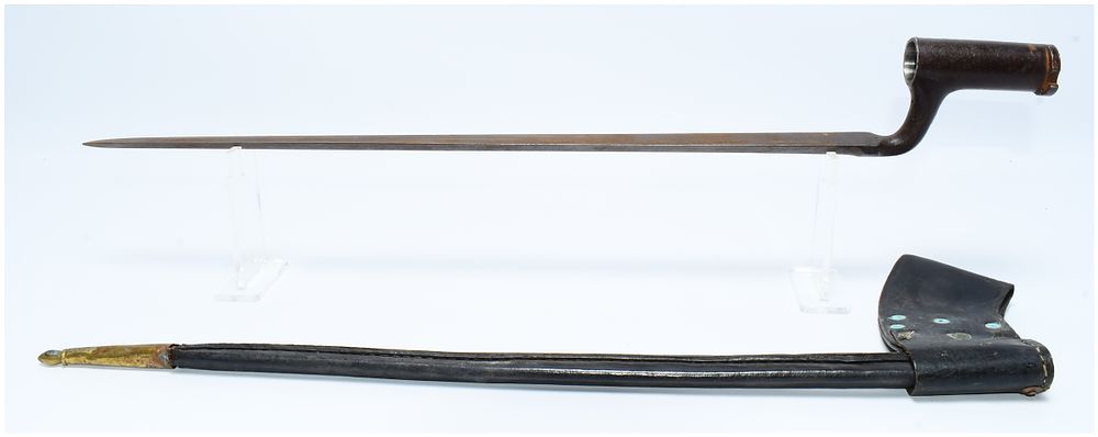 Lot 328: US Civil War M1855 Socket Bayonet with Scabbard