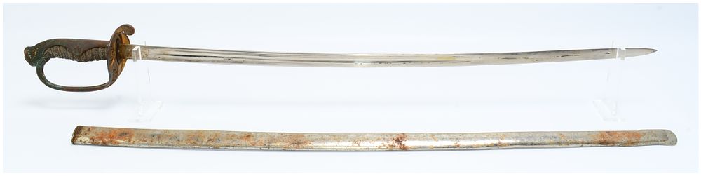 Lot 331: Japanese Officer's Saber with Animal Head Pommel and Scabbard