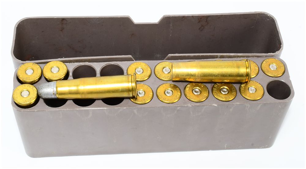Lot 356: A Group of Dutch Beaumont Model 1871/88 11.3x51Rmm Ammunition, Comprising 4 Rounds and 12 Empty Brass Casings, Dated 1939