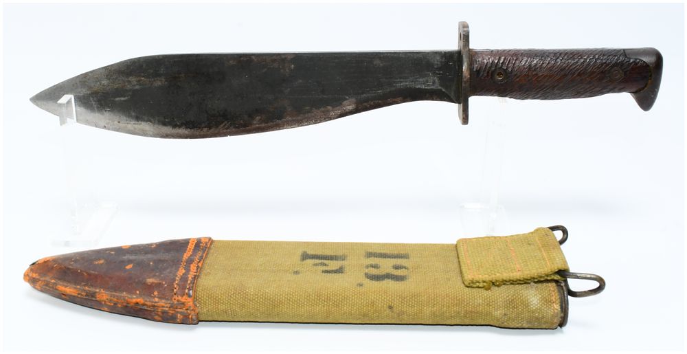 Lot 433: WWI US Model 1917 Bolo Knife and Scabbard