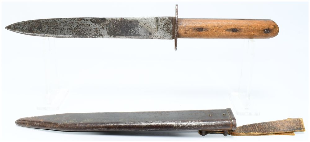 Lot 463: WWI Austro-Hungarian M1917 Trench/Fighting Knife with Scabbard