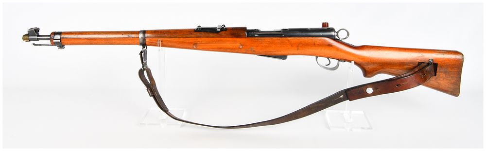Lot 529: Swiss Schmidt Rubin Model 1911 Straight Pull Bolt Action Rifle, 7.5x55 Swiss, Serial No. 152055