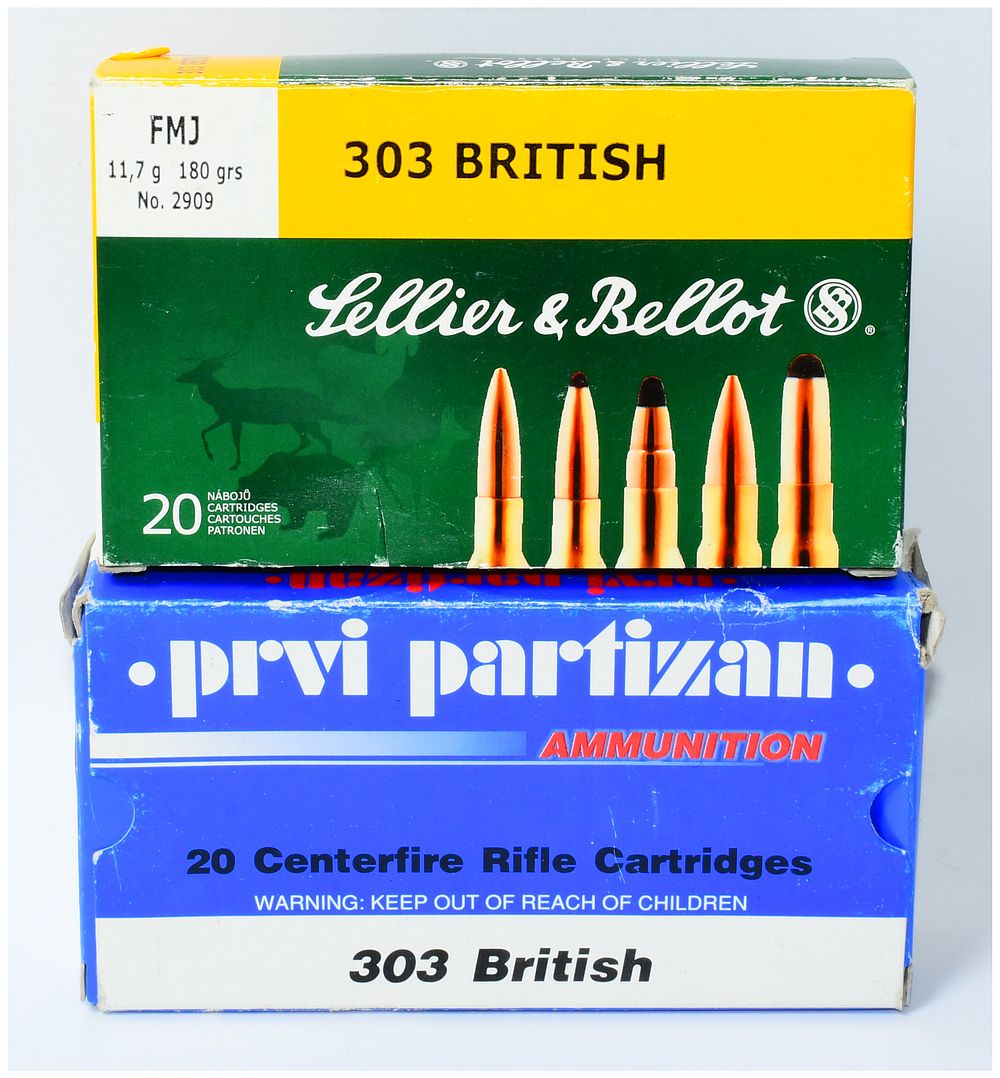 Lot 557: 30 Rounds of .303 British Ammunition by Sellier & Bellot and Prvi Partizan
