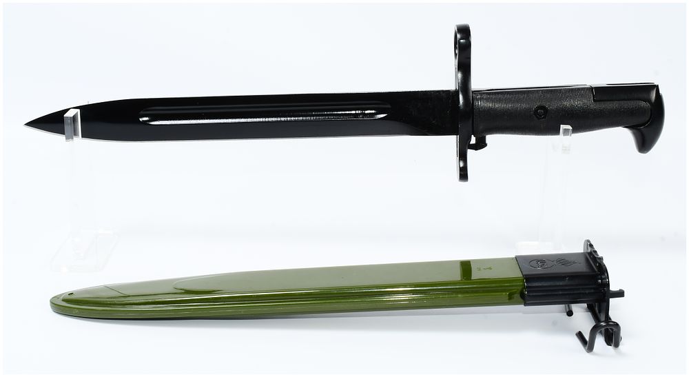 Lot 571: Modern Chinese Stainless Steel Military-Style Bayonet and Scabbard