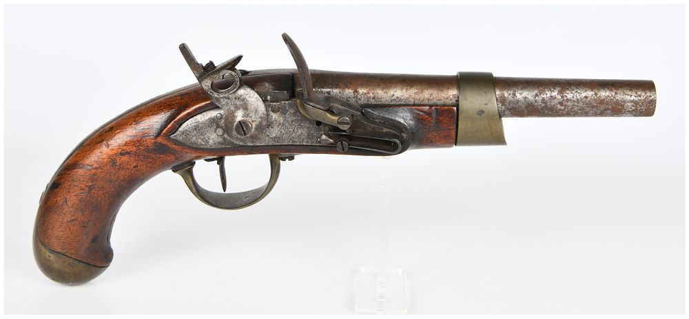 Lot 572: French Model AN XIII Flintlock Pistol, Imperial Manufactory of Charleville, Dated 1813