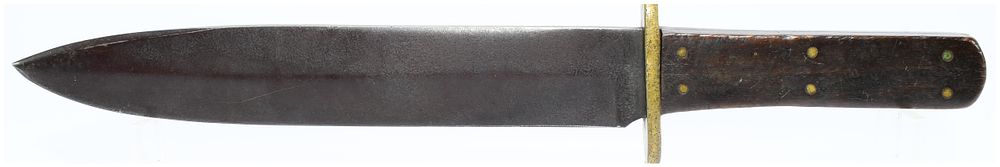 Lot 598: Civil War Bowie Knife with Brass Guard and Wood Handle