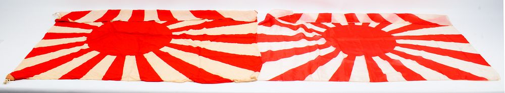 Lot 599: A Pair of WWII Imperial Japanese Rising Sun War Flags