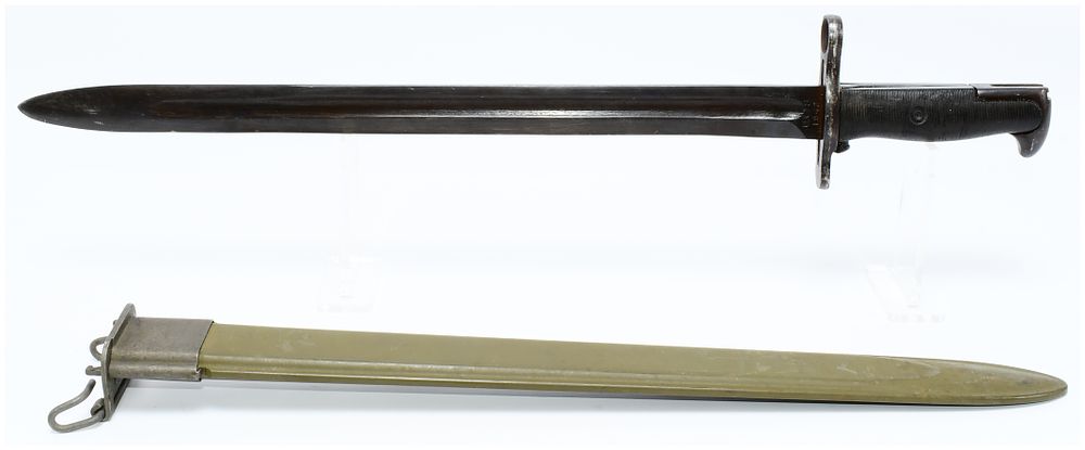 Lot 1267: WWII US M1905/42 Bayonet by Utica Cutlery (U.C.) Dated 1943 with Scabbard