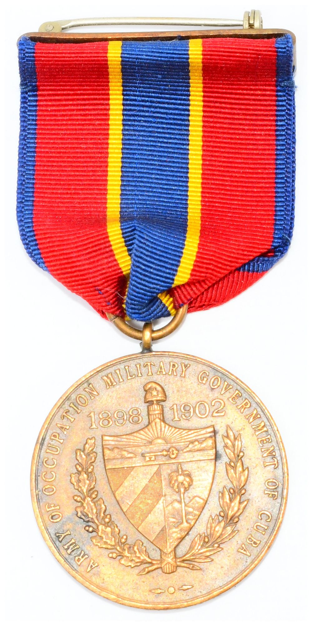 Lot 1279: United States Army of Occupation Military Government of Cuba Service Medal, 1898-1902