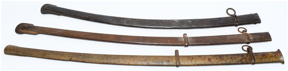 Lot 1438: Three Military-Style Scabbards for 1796 Pattern Light Cavalry Sabers