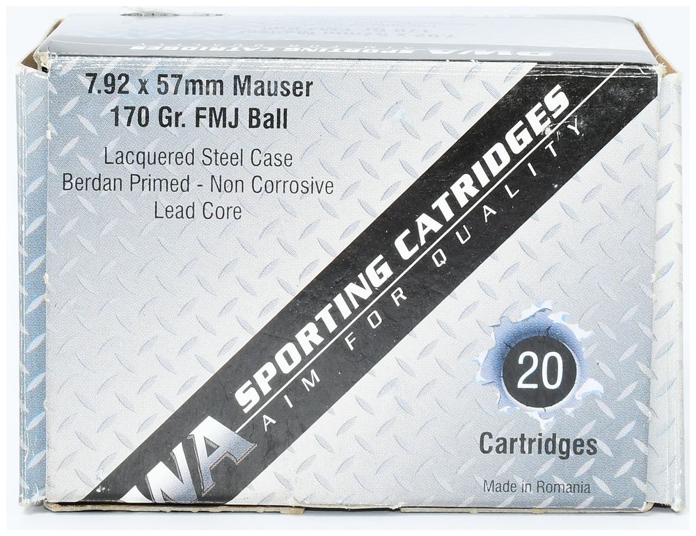 Lot 1475: 20 Rounds of FedArm Sporting Cartridges 7.92 x 57mm Mauser 170 Gr. FMJ Ball Ammunition