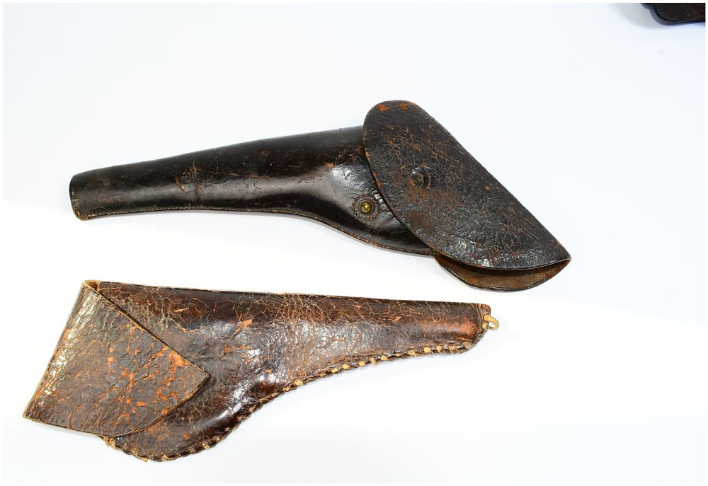 Lot 1478: A Pair of Civil War Era Leather Revolver Holsters