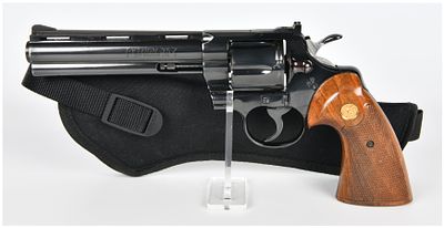 Colt Python .357 Magnum Double-Action Revolver with 6" Barrel. A blued steel double-action 
