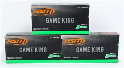 60 Rounds of HSM Game King .284 WIN 160 Grain SBT Ammunition, comprising three boxes, each 