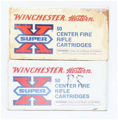 Two Boxes Winchester Western Super X 218 Bee Factory Ammunition, 100 Rounds, Both Boxes Are 