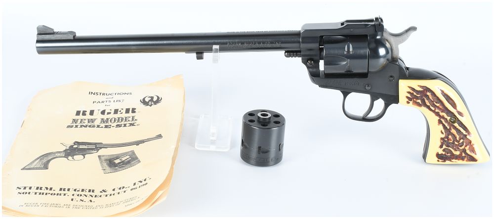Lot 54: Ruger New Model Single-Six .22 Caliber Revolver, '200th Year of American Liberty' Commemorative, Blued Steel with Imitation Stag Grips, Comes with Extra Cylinder & paperwork