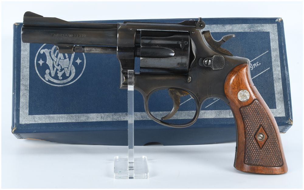 Lot 90: Smith & Wesson Model 18 Blued Steel .22 LR Double-Action Revolver with Box