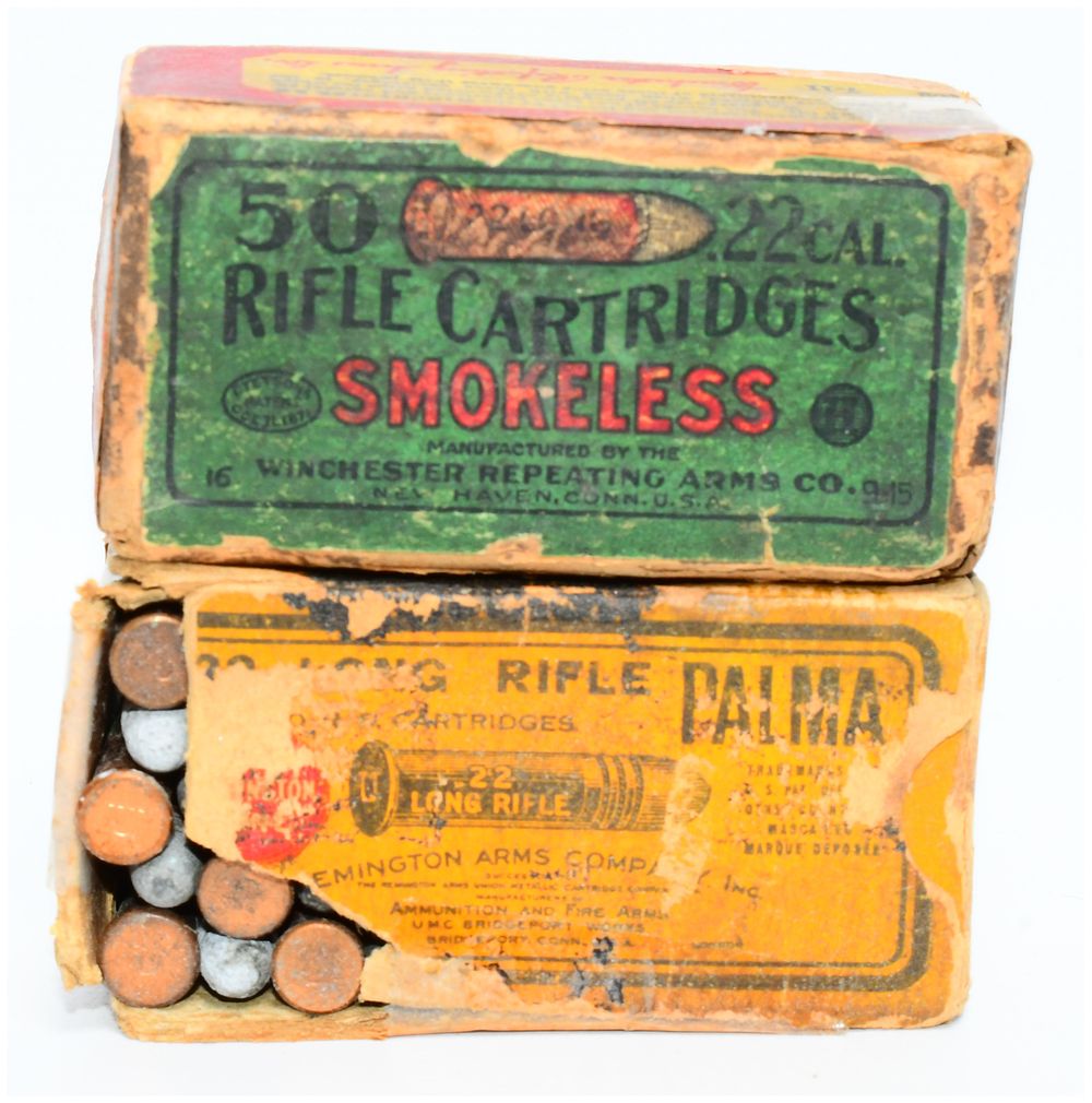 Lot 139: A Group of 66 Vintage Winchester and Remington UMC .22 Caliber Rimfire Rifle Cartridges