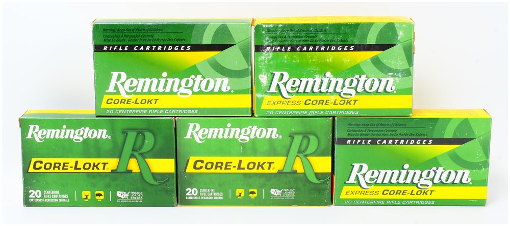 Lot 154: 93 Rounds Remington Core-Lokt 25-06 Remington Centerfire Rifle Ammunition