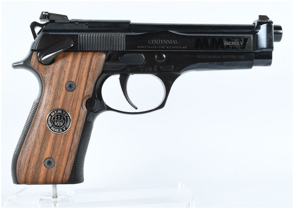 Lot 168: Beretta S.90 Centennial 100th Anniversary 9x19mm Semi-Automatic Pistol, 1915-2015